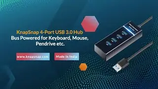 KnapSnap 4 -ort High Speed 3.0 USB Hub, Bus Powered for Keyboard, Mouse, Pendrive etc, #usbhub #usb