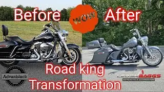 Advanblack Bagger Boss Harley Davidson Road King transformation #ledsnbaggs  #biker #motorcycle