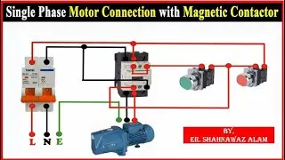 single phase motor connection with magnetic contactor wiring diagram