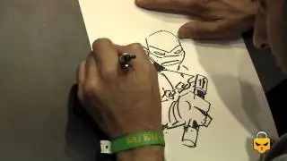Ciro Nieli sketching a Ninja Turtle