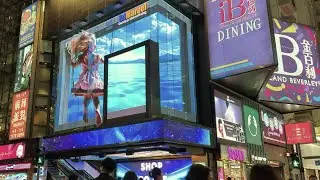 AdMarvel's latest AI-4k-3D transparent LED screen in Hong Kong