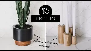 THRIFT FLIP Home Decor | Modern planter and candlesticks - Less than $5 each!