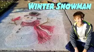 TIME LAPSE CHALK ART: Winter Snowman
