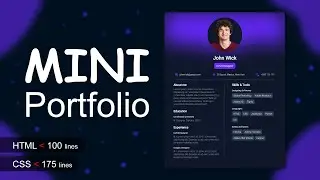 Mini Portfolio Responsive Design Using HTML & CSS | Quick & Easy