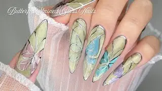 Butterfly Stained Glass Nails 🦋| BORN PRETTY Magnetic Gel | Korean Nails | Self Nail | Nail Art