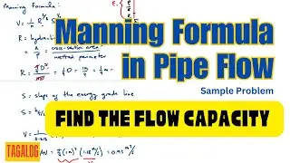 Manning's Formula for Pipe Flow | Sample Problem