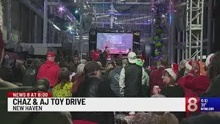 WPLR's Chaz and AJ hold toy drive at Jordan's Furniture in New Haven