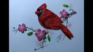 Bird and Flower Paper Quilling #Q - Handmade Quilling Card with Paper ART