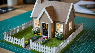 DIY Mini Cardboard House | Cute Model with Garden.