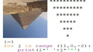 Inverted pyramid of asterisks program in Python!