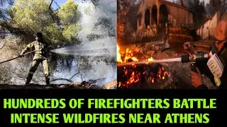 Hundreds of Firefighters Battle Intense Wildfires Near Athens | Latest Updates #usayz