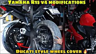 Yamaha R15 v4 modifications ❤️ducati style wheel cover install😍 | Price & details