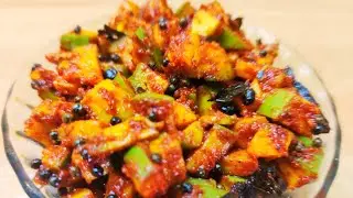 Instant Mango Pickle Recipe l Cut Mango Pickle l Pacha Manga Achar| Anu's veg club | Vlog-75