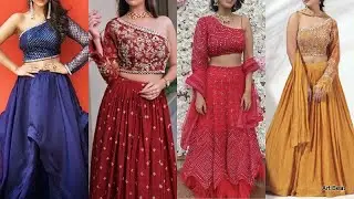 One Shoulder Lehenga Blouse Designs | Designer Single shoulder Lehenga Choli Designs #croptop