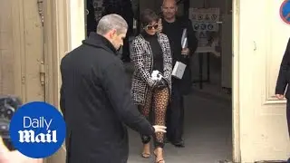 Kris Jenner steps out in DARING see-through trousers in Paris - Daily Mail