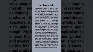 My Dream Job 👩&zwj;🏫 | Easy English Reading