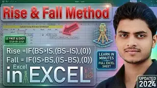 How to calculate rise,fall and RL in EXCEL