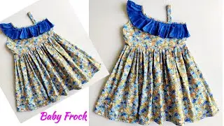 One Shoulder Strap Baby Frock cutting and stitching | Baby Frock