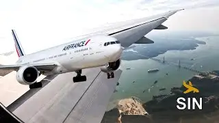 🌤️ BEAUTIFUL LANDING! | Boeing 777-300ER | Stunning Approach into Singapore Changi [4K Window View]