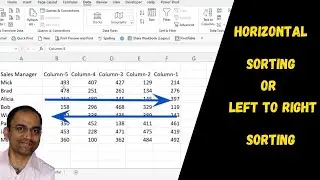 Data Sorting Left to Right...! Horizontal Sorting in Excel