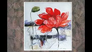 HOW TO make  Abstract Flower Painting  /Step by Step for Beginners /MariArtHome