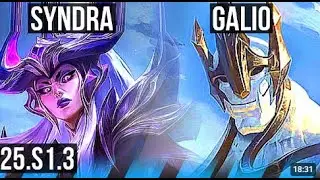 Syndra vs Galio - 6/3/6 (loss)
