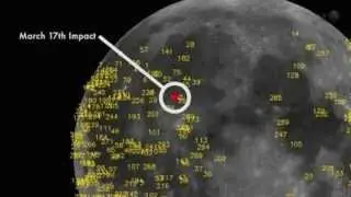 Meteor crashes into moon's surface causing flash