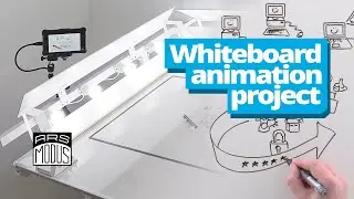 Whiteboard animation studio - freehand illustrations and stop motion sequencing performed in-camera