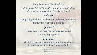 Daily Reset 19 &mdash; Time Blocking