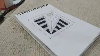 Простой и уникальный рисунок-иллюзия 3D. #3d #искусство #иллюзия #видео #тренды