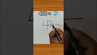 Fish 🦈 drawing with number 400  #shorts #youtubeshorts #youtubeshortsvideo#artsroom #theartbook