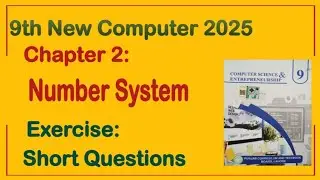 9Th Class Computer New Book 2025 || Chapter 2,Exercise Solution || Punjab Board 9th new computer