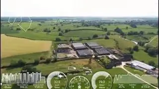 Bebop 2 crash with flight data overlays and multiple cameras