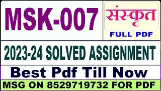 msk 007 solved assignment 2023-24 || msk 007 solved assignment 2024 in hindi || ignou msk007