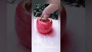 Ideia f&aacute;cil: pote pintado como morango.