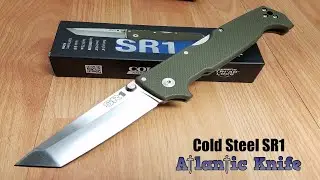 COLD STEEL SR1 TANTO LOCKBACK OD GREEN G10 HANDLE FOLDING KNIFE 62LA