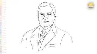 Georgy Malenkov drawing easy | Outline art | How to draw Georgy Malenkov step by step | #artjanag