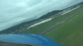 Cessna 206 with Sportsman STOL spot landing pilot view KCLS