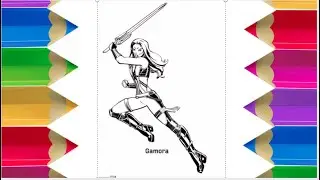 GAMORA - Draw Sketch Doodle | GUARDIANS OF GALAXY | AVENGERS | Kids Colouring | Children | Drawing |