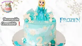Frozen cake ❄️ Elsa-themed cake from the Frozen movie, decorated with Chantilly cream #cakes #cake