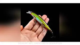 HENGJIA Minnow Isca de pesca Laser Hard Artificial Bait 3D Olhos 11cm 13g Wobblers Equipamento de pe