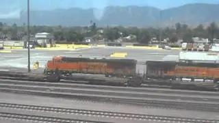 BNSF Locomotives Switching Cars at the BNSF Intermodal Yard