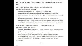 Q6  General Average GA essentials; ME damage during refloating