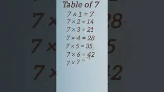 Table of 7 l Multiplication of 7 for kids l Easy trick to learn table #kidslearning #viral #table 📚