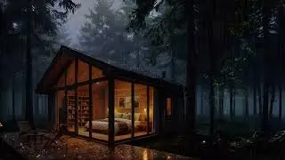 Fall Asleep Fast to Heavy Rain on Glass Cabin - Deep Sleep Rain Sounds for Insomnia Relief