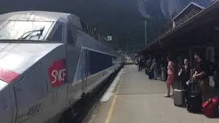 The busy rail yard in Modane, France