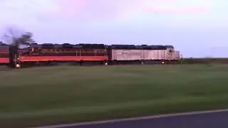 Pacing SLRG 4144 and 4135 on the Iowa Pacific Hoosier State - Reynolds, Indiana to Chalmers, Indiana
