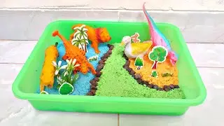 Cow Giraffe Elephant Tiger Panda Rhinoceros Animal Toys, Asmr