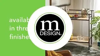 Portable 2-Tier Rolling Bar Cart - mDesign