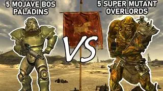 Can 5 Mojave BoS Paladins DEFEAT 5 Super Mutant Overlords? | Fallout New Vegas npc battles